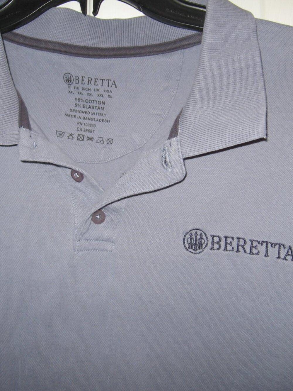 Beretta Polo Shirt Men's Size XL Gunmetal Blue Gray Color - Picture 2 of 3
